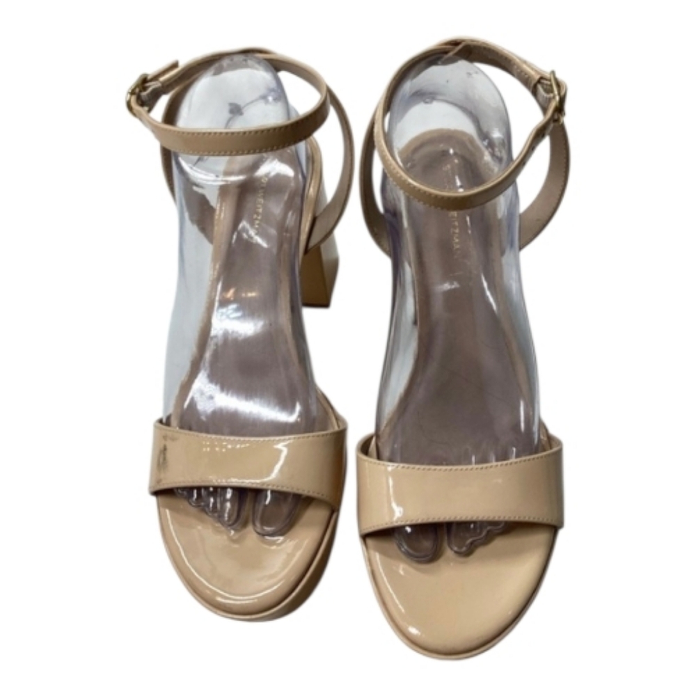 Stuart Weitzman Gala Beige Mid Platform Sandal Size 9.5